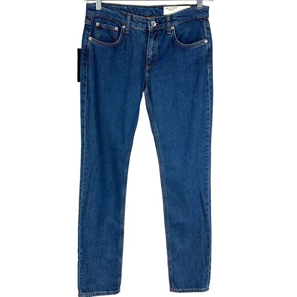 Rag & Bone NWT Blue Featherweight Dre Low Rise Slim Boyfriend Jeans Size 25 - Picture 1 of 9